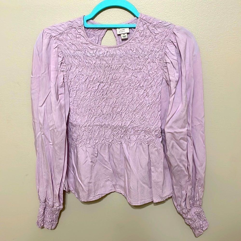 EUC A New Day Smocked Balloon Sleeve tee
